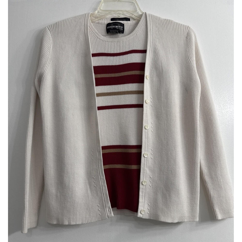 Vintage 90s Requirements Cardigan & Tank Button Down Cotton Sweater Shirt‎ PM